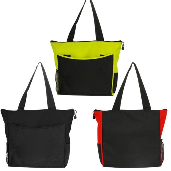 Zippered Brief 600D Polyester Tote Bags - Zippered Brief 600D Polyester Tote Bags - Image 1 of 7