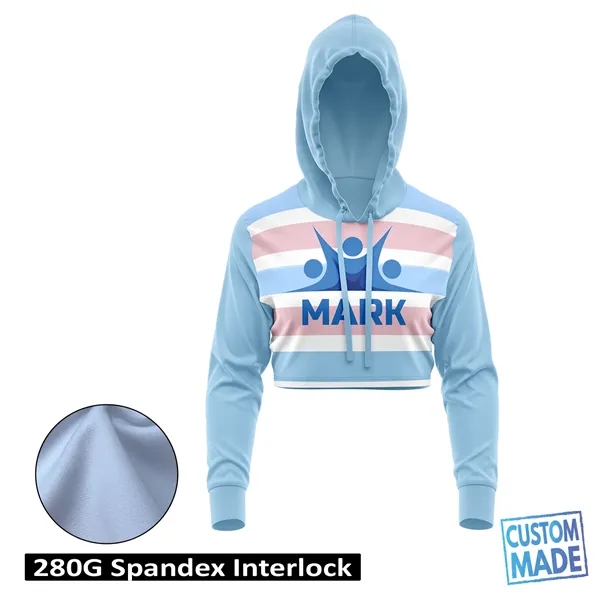 Women & Girls' Sublimation Cropped Performance Hoodie - 280G - Women & Girls' Sublimation Cropped Performance Hoodie - 280G - Image 0 of 1