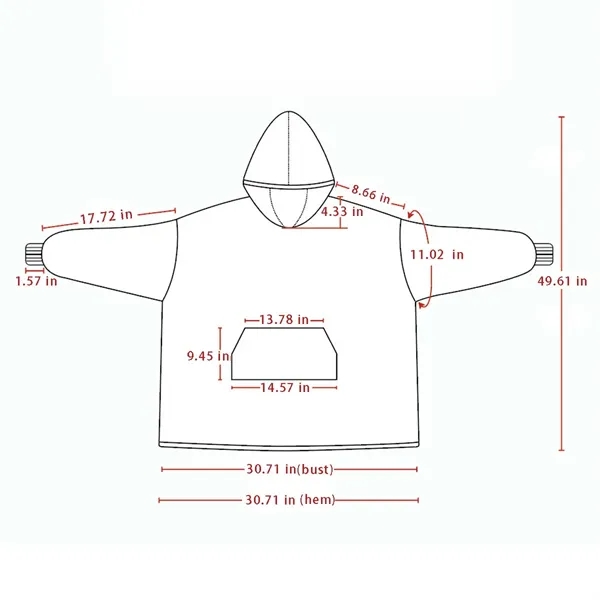 Winter camping home comfy cozy wearable blanket hoodie - Winter camping home comfy cozy wearable blanket hoodie - Image 1 of 4