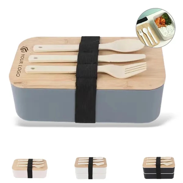 Bamboo stackable utensil adult kids food lunch bento box - Bamboo stackable utensil adult kids food lunch bento box - Image 0 of 4