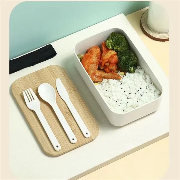 Bamboo stackable utensil adult kids food lunch bento box - Bamboo stackable utensil adult kids food lunch bento box - Image 2 of 4
