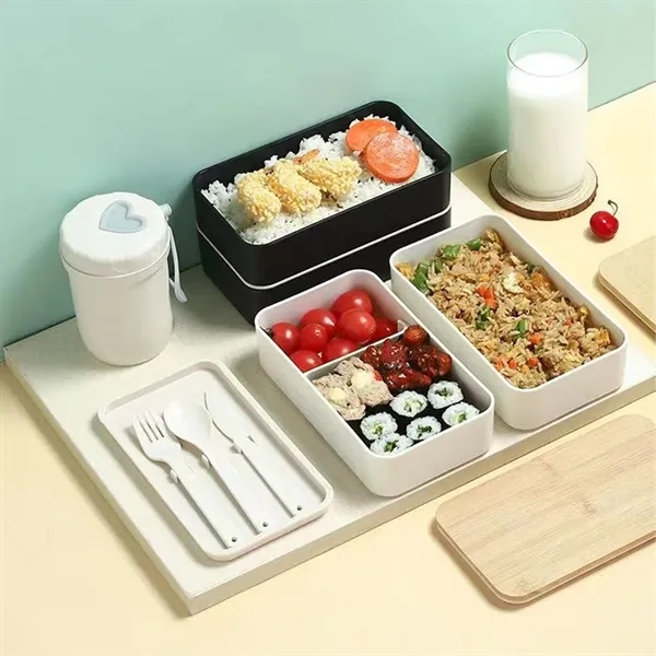 Bamboo stackable utensil adult kids food lunch bento box - Bamboo stackable utensil adult kids food lunch bento box - Image 4 of 4