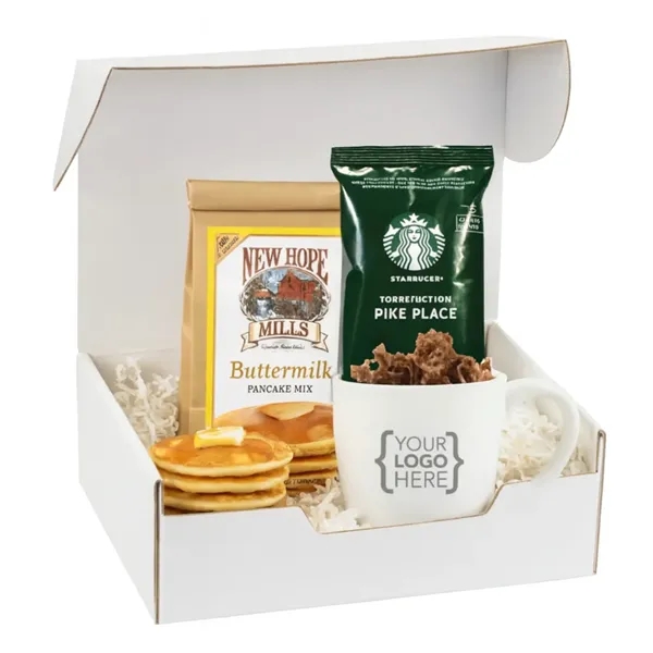 Pancake Breakfast Gift Box with Starbucks Coffee & Mug - Pancake Breakfast Gift Box with Starbucks Coffee & Mug - Image 1 of 3