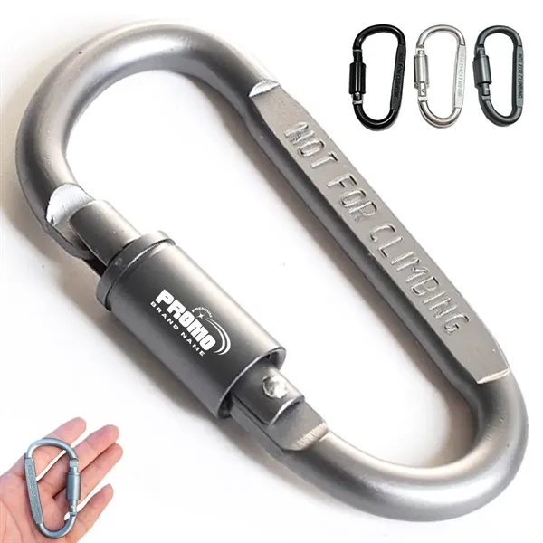 Aluminum Carabiner Clip with Screw Lock - Aluminum Carabiner Clip with Screw Lock - Image 0 of 5