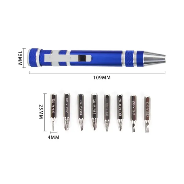 Multi Bit Precision Screwdriver Set with Aluminum Handle - Multi Bit Precision Screwdriver Set with Aluminum Handle - Image 1 of 5