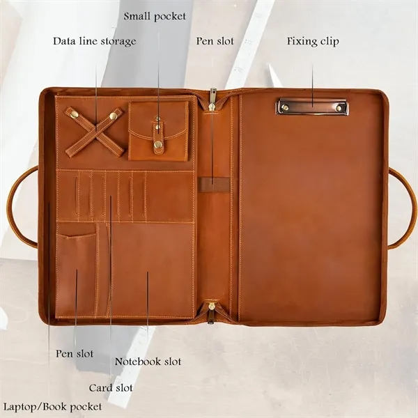 Lightweight laptop organizer folder PU leather portfolio - Lightweight laptop organizer folder PU leather portfolio - Image 2 of 4