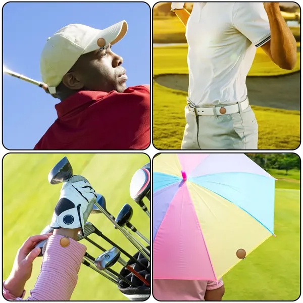 Durable Compact  Magnetic PU Leather Round Golf Ball Marker - Durable Compact  Magnetic PU Leather Round Golf Ball Marker - Image 3 of 9