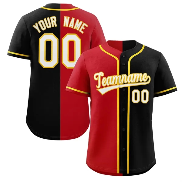 Custom Split Fashion Authentic Baseball Jersey for Men Women - Custom Split Fashion Authentic Baseball Jersey for Men Women - Image 2 of 3