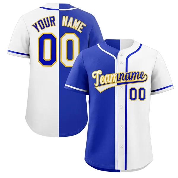 Custom Split Fashion Authentic Baseball Jersey for Men Women - Custom Split Fashion Authentic Baseball Jersey for Men Women - Image 3 of 3
