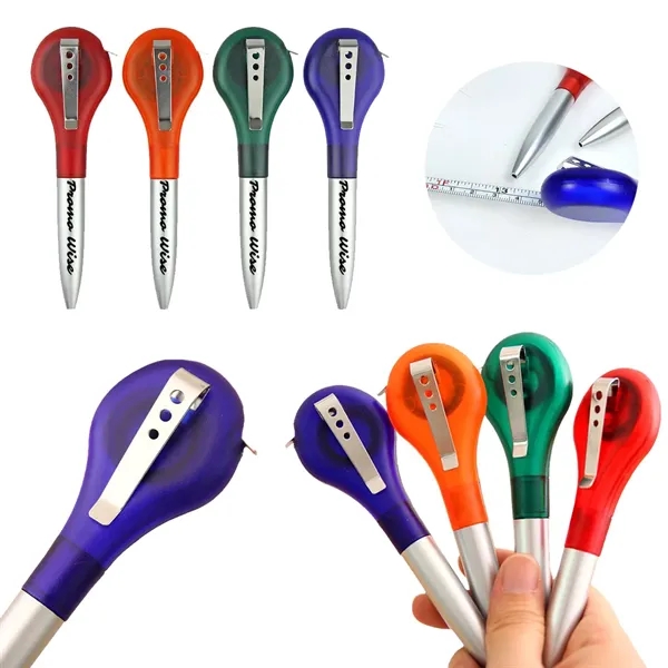 2-in-1 Portable Clips Writing Pen with Built-in Tape Measure - 2-in-1 Portable Clips Writing Pen with Built-in Tape Measure - Image 0 of 7