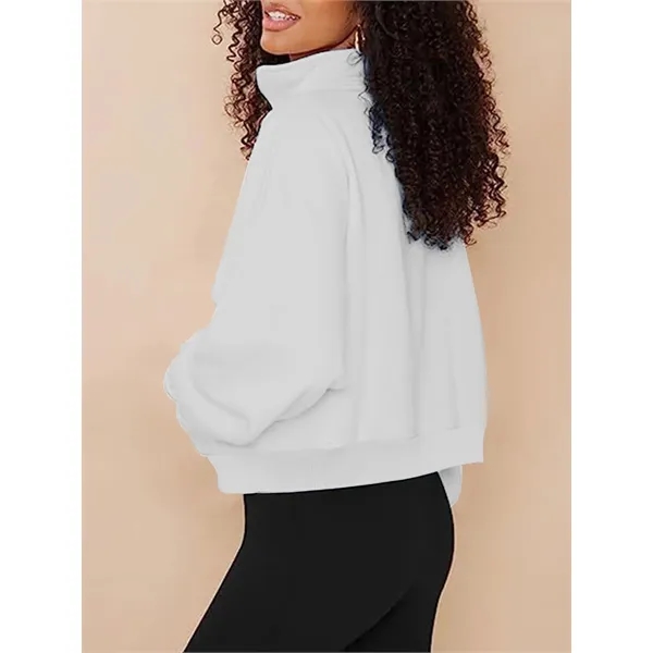 Women's Half Zip Pullover Quarter OversizedSweatshirts - Women's Half Zip Pullover Quarter OversizedSweatshirts - Image 4 of 4