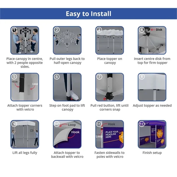Premium 6 Ft Aluminum Tent, Full Back + Partial Side Walls - Premium 6 Ft Aluminum Tent, Full Back + Partial Side Walls - Image 3 of 3