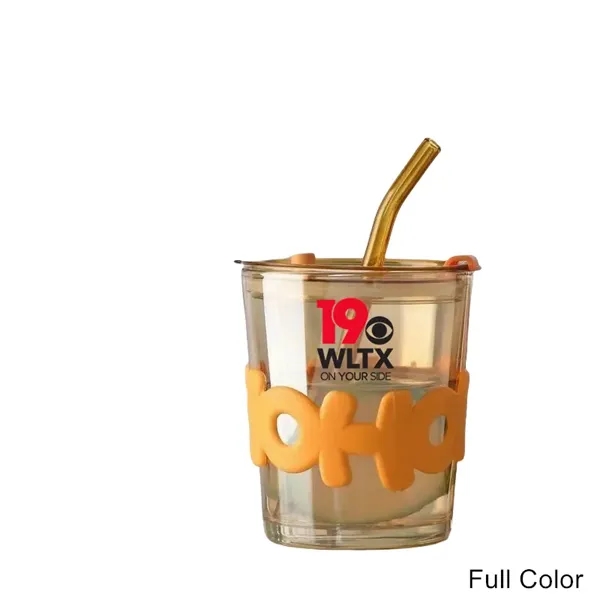 12/13.5/15 oz Glass Tumbler with Straw & Dual Drink Lid - 12/13.5/15 oz Glass Tumbler with Straw & Dual Drink Lid - Image 5 of 10