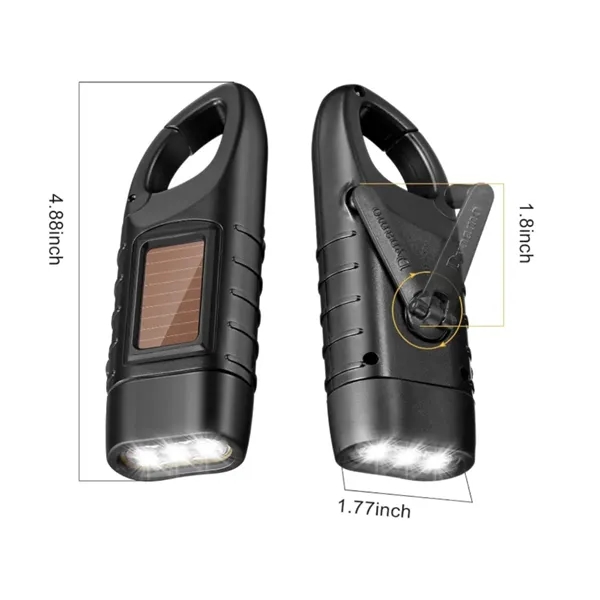 Rechargeable Hand Crank Solar Powered Flashlight - Rechargeable Hand Crank Solar Powered Flashlight - Image 1 of 4