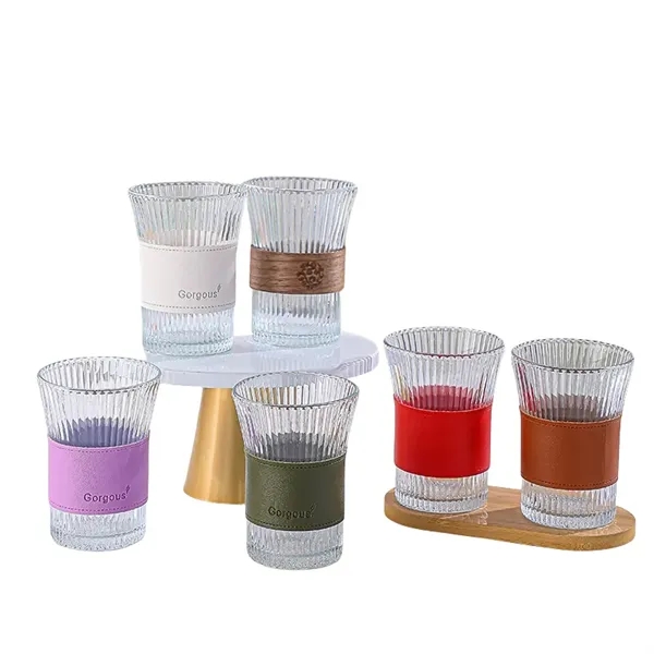 8/10 oz Japanese Style Accordion Ribbed Coffee Glass Cup - 8/10 oz Japanese Style Accordion Ribbed Coffee Glass Cup - Image 8 of 11