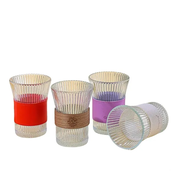 8/10 oz Japanese Style Accordion Ribbed Coffee Glass Cup - 8/10 oz Japanese Style Accordion Ribbed Coffee Glass Cup - Image 11 of 11