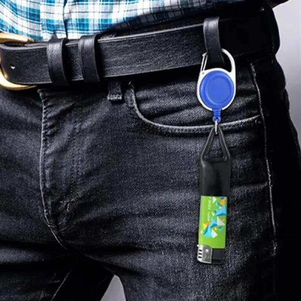 Retractable Lighter Holder with Carabiner Clip - Retractable Lighter Holder with Carabiner Clip - Image 6 of 7