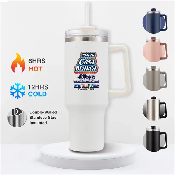 Casa Blanca 40oz Handle Tumbler Mug - Casa Blanca 40oz Handle Tumbler Mug - Image 0 of 12