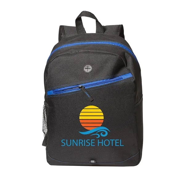 Front Zipper Color Laptop Backpack - Front Zipper Color Laptop Backpack - Image 1 of 8