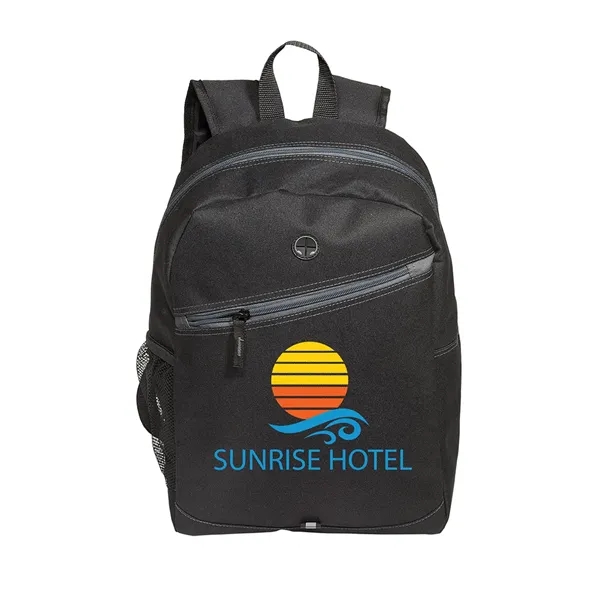 Front Zipper Color Laptop Backpack - Front Zipper Color Laptop Backpack - Image 5 of 8