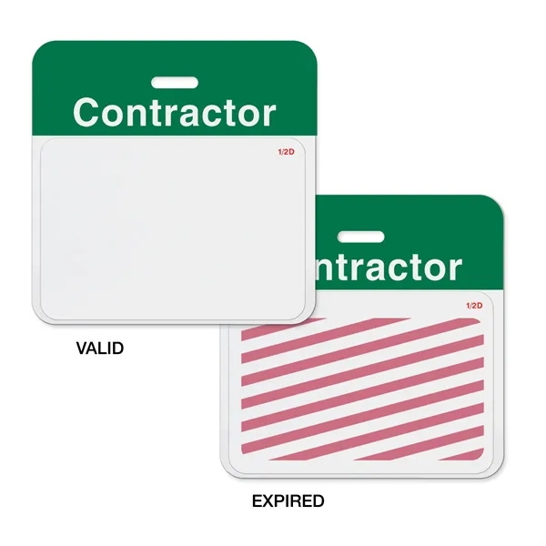 2-Part Expiring Badge Clip-On BACK PART, Contractor, Green - 2-Part Expiring Badge Clip-On BACK PART, Contractor, Green - Image 5 of 6