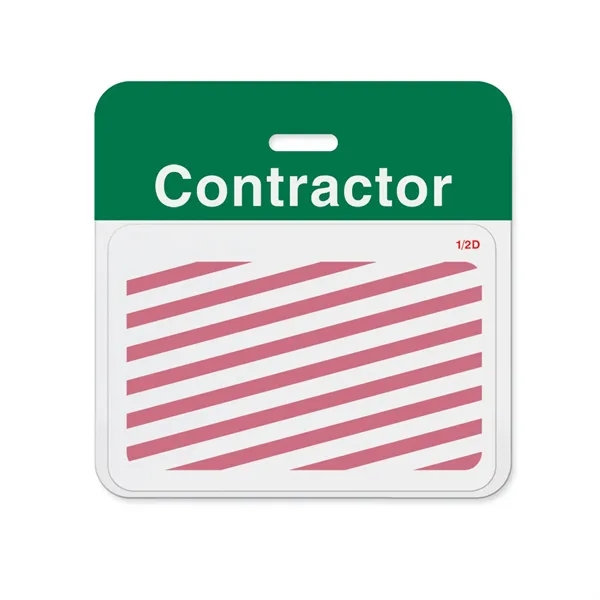 2-Part Expiring Badge Clip-On BACK PART, Contractor, Green - 2-Part Expiring Badge Clip-On BACK PART, Contractor, Green - Image 4 of 6