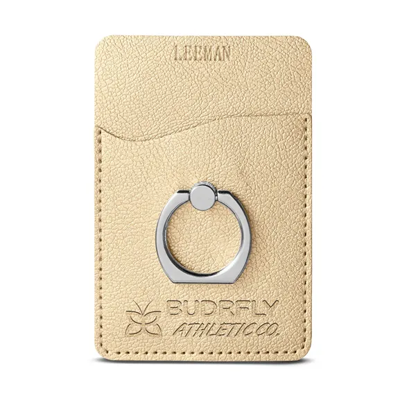 Leeman Shimmer Card Holder With Metal Ring Phone Stand - Leeman Shimmer Card Holder With Metal Ring Phone Stand - Image 0 of 8