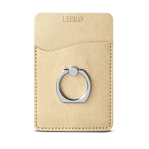 Leeman Shimmer Card Holder With Metal Ring Phone Stand - Leeman Shimmer Card Holder With Metal Ring Phone Stand - Image 1 of 8