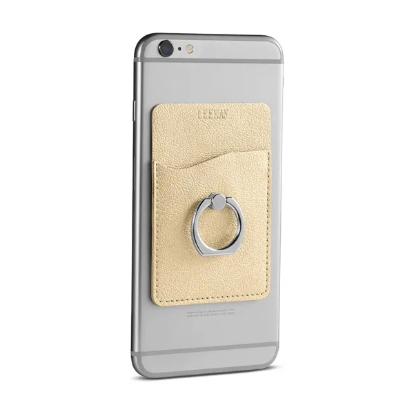 Leeman Shimmer Card Holder With Metal Ring Phone Stand - Leeman Shimmer Card Holder With Metal Ring Phone Stand - Image 2 of 8