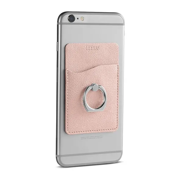 Leeman Shimmer Card Holder With Metal Ring Phone Stand - Leeman Shimmer Card Holder With Metal Ring Phone Stand - Image 4 of 8