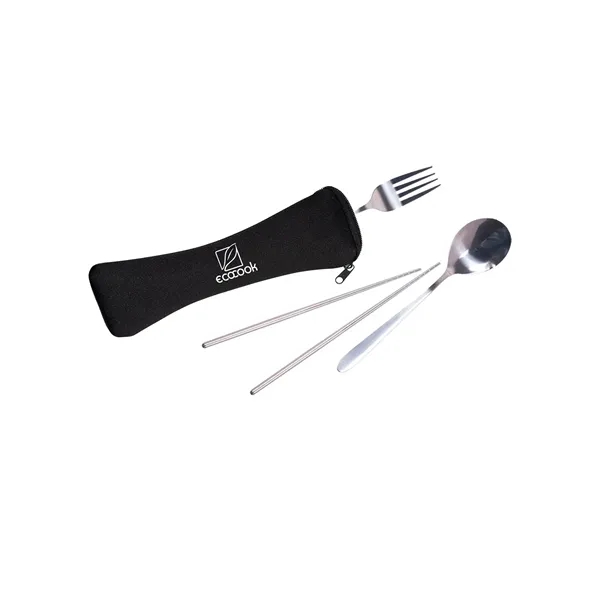 Travel Cutlery Set In Zip Pouch - Travel Cutlery Set In Zip Pouch - Image 2 of 5