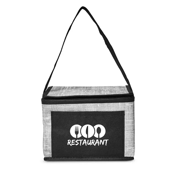 Denim Pattern Non-Woven 6-Pack Lunch Cooler Bag - Denim Pattern Non-Woven 6-Pack Lunch Cooler Bag - Image 2 of 11