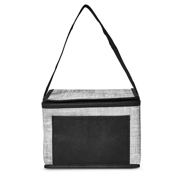 Denim Pattern Non-Woven 6-Pack Lunch Cooler Bag - Denim Pattern Non-Woven 6-Pack Lunch Cooler Bag - Image 4 of 11