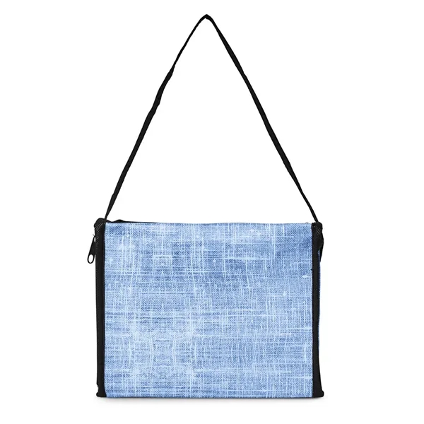 Denim Pattern Non-Woven 6-Pack Lunch Cooler Bag - Denim Pattern Non-Woven 6-Pack Lunch Cooler Bag - Image 5 of 11