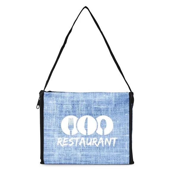 Denim Pattern Non-Woven 6-Pack Lunch Cooler Bag - Denim Pattern Non-Woven 6-Pack Lunch Cooler Bag - Image 6 of 11