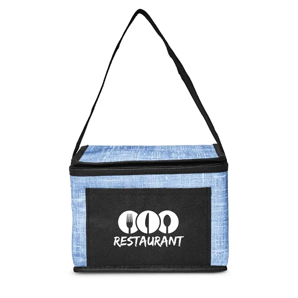 Denim Pattern Non-Woven 6-Pack Lunch Cooler Bag - Denim Pattern Non-Woven 6-Pack Lunch Cooler Bag - Image 7 of 11
