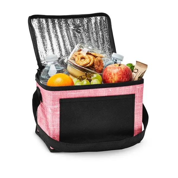 Denim Pattern Non-Woven 6-Pack Lunch Cooler Bag - Denim Pattern Non-Woven 6-Pack Lunch Cooler Bag - Image 10 of 11