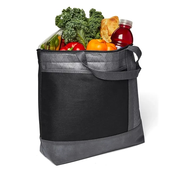 Hexagon Pattern Non-Woven Cooler Tote Bag - Hexagon Pattern Non-Woven Cooler Tote Bag - Image 2 of 7
