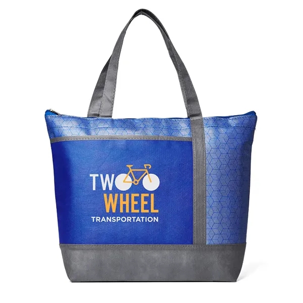 Hexagon Pattern Non-Woven Cooler Tote Bag - Hexagon Pattern Non-Woven Cooler Tote Bag - Image 5 of 7