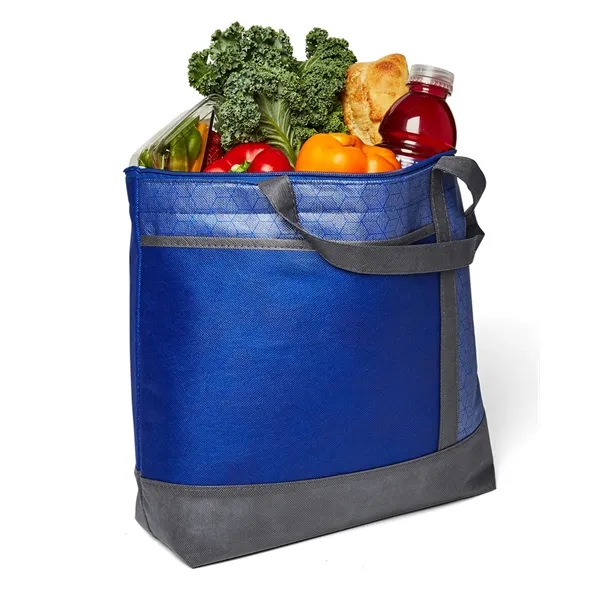 Hexagon Pattern Non-Woven Cooler Tote Bag - Hexagon Pattern Non-Woven Cooler Tote Bag - Image 6 of 7