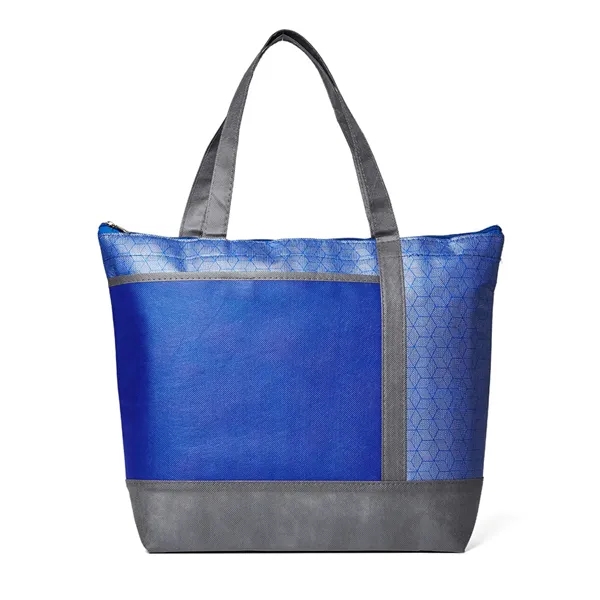 Hexagon Pattern Non-Woven Cooler Tote Bag - Hexagon Pattern Non-Woven Cooler Tote Bag - Image 7 of 7