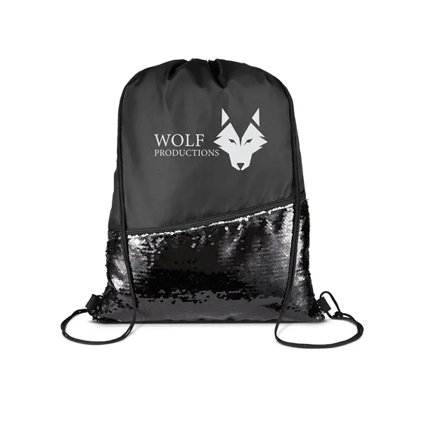 Sequin Drawstring Backpack - Sequin Drawstring Backpack - Image 0 of 1