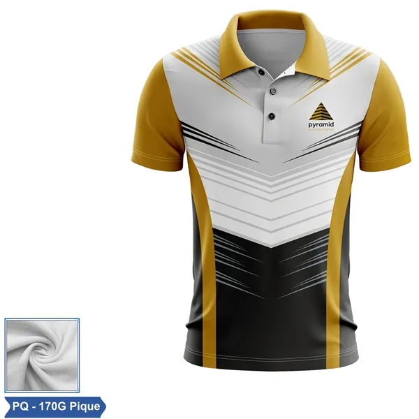 Men's & Kids' Sublimation Pique Short Sleeve Polo - Men's & Kids' Sublimation Pique Short Sleeve Polo - Image 1 of 3