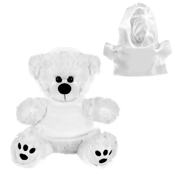 Plush Bear w/ Embroidered Paws and Hoodie - Plush Bear w/ Embroidered Paws and Hoodie - Image 4 of 5