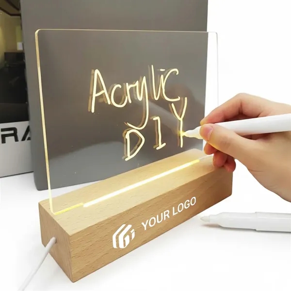 Clear Desktop Note Memo Light Up Acrylic Dry Erase Board - Clear Desktop Note Memo Light Up Acrylic Dry Erase Board - Image 0 of 4
