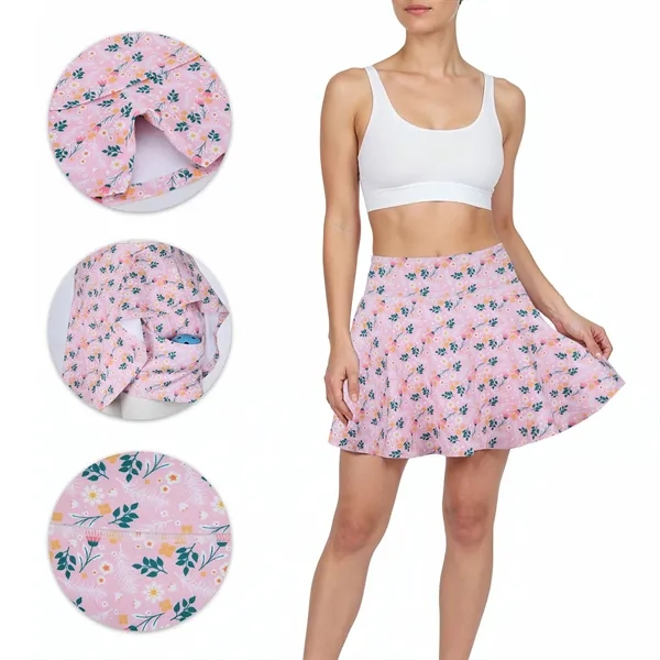 Women's High Waisted Pleated Tennis & Golf Skirt With Built- - Women's High Waisted Pleated Tennis & Golf Skirt With Built- - Image 2 of 4