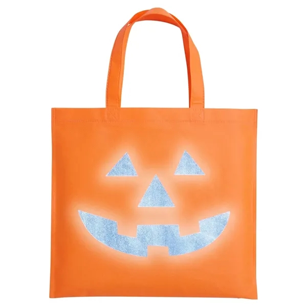 Halloween Pumpkin Reflective Tote Bag - Halloween Pumpkin Reflective Tote Bag - Image 1 of 2