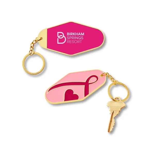 Breast Cancer Awareness Pink Ribbon Metal Keyc... - Breast Cancer Awareness Pink Ribbon Metal Keyc... - Image 0 of 2