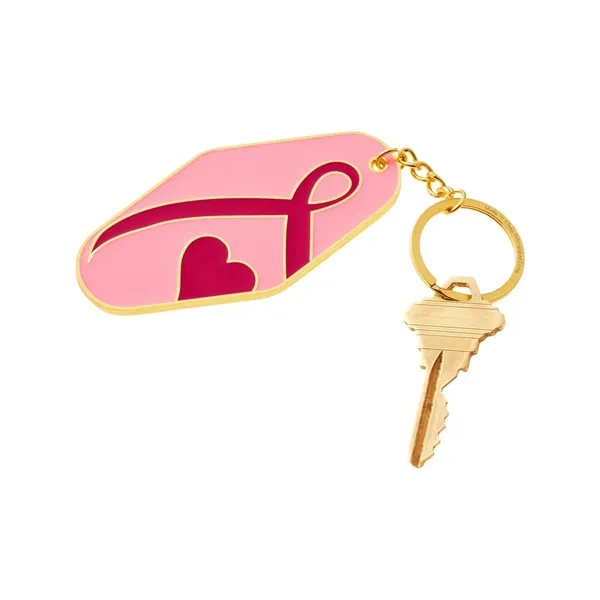 Breast Cancer Awareness Pink Ribbon Metal Keyc... - Breast Cancer Awareness Pink Ribbon Metal Keyc... - Image 1 of 2