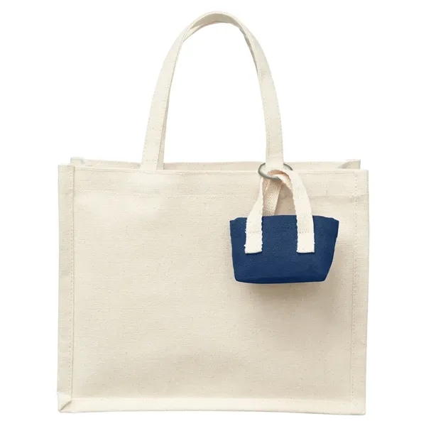 Mini Recycled Cotton Tote Bag with Charm - Mini Recycled Cotton Tote Bag with Charm - Image 2 of 7